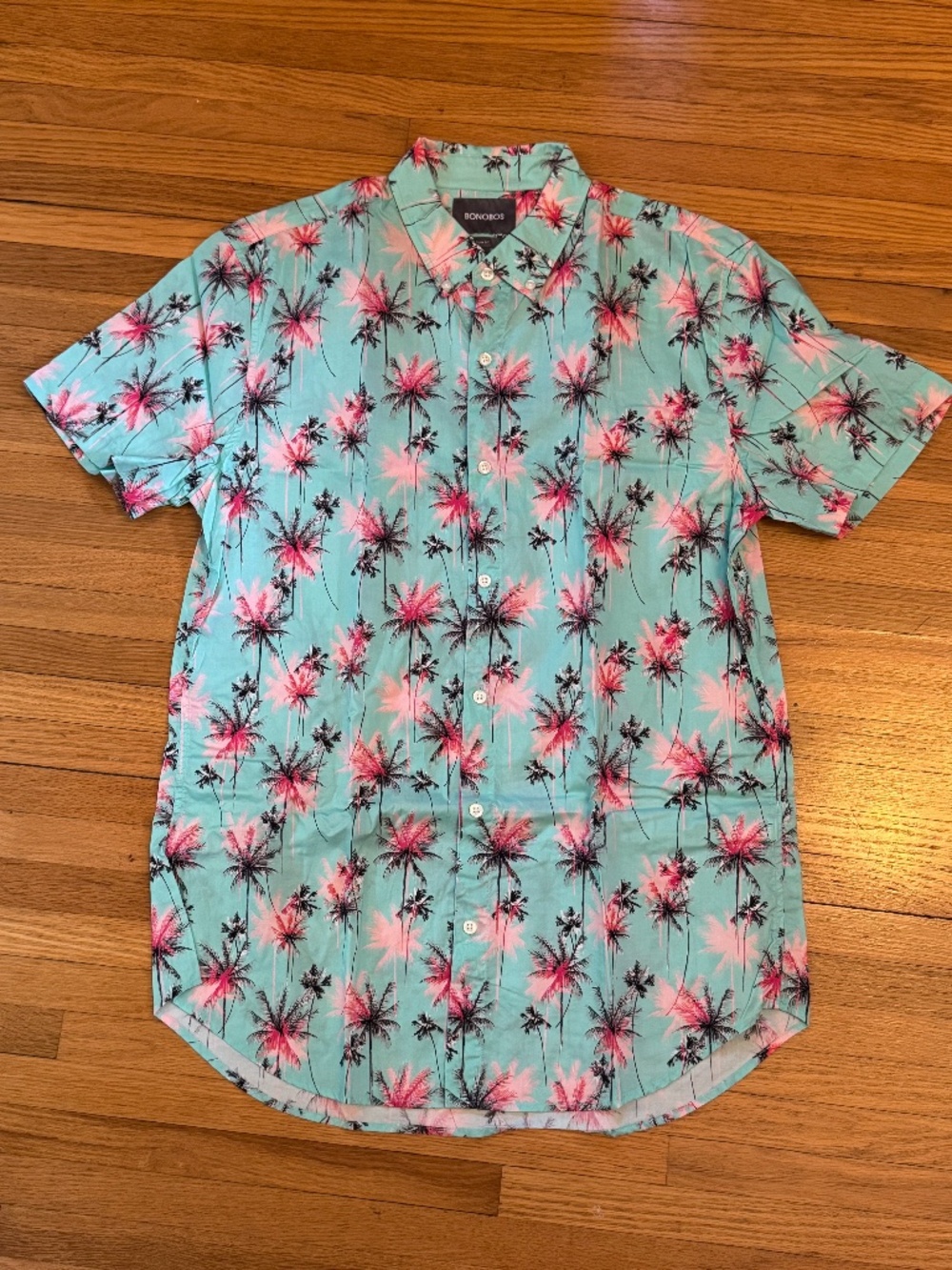 Bonobos Mens Slim Fit Large Long Tall LT Short Sleeve Shirt